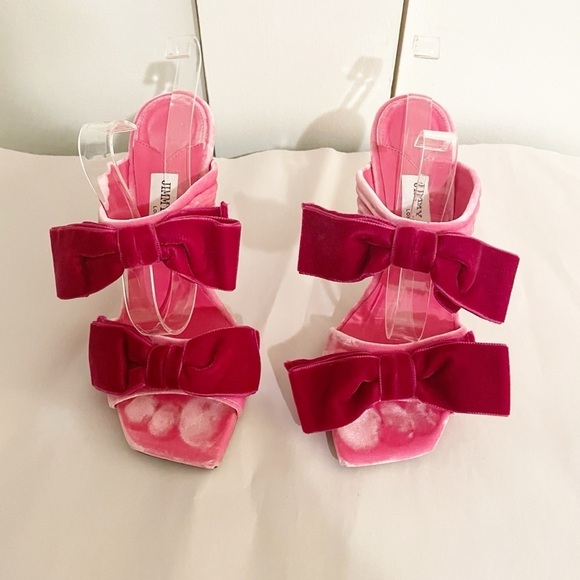 Jimmy Choo Flaca 100mm Velvet Bow Heels - Picture 5 of 11